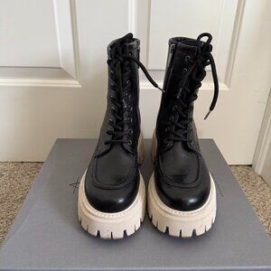 Aquatalia Luisina Waterproof Lug Sole Combat Boots, Size 8